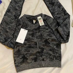 Gymshark Camo Seamless Crop Top Long Sleeve